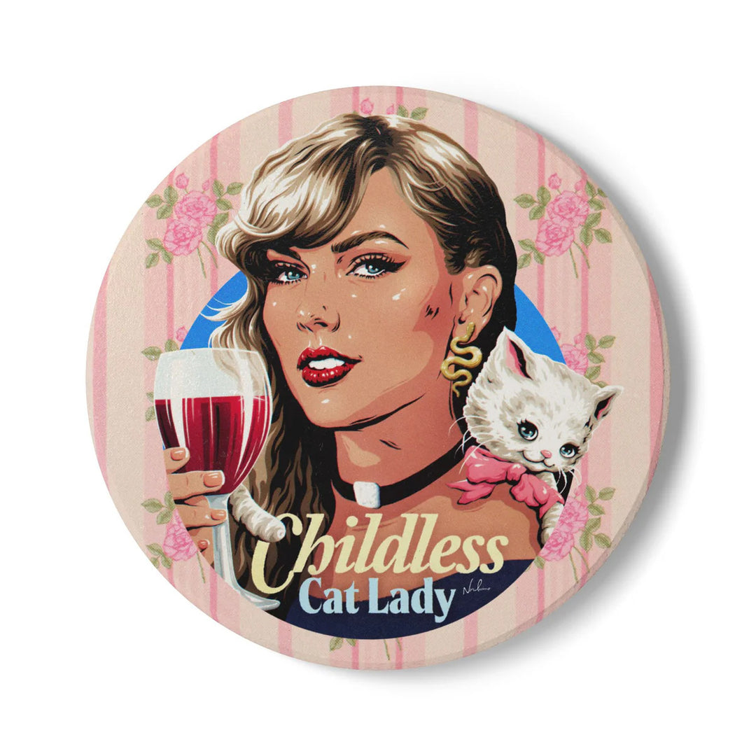 Childless Cat Lady Ceramic Coaster