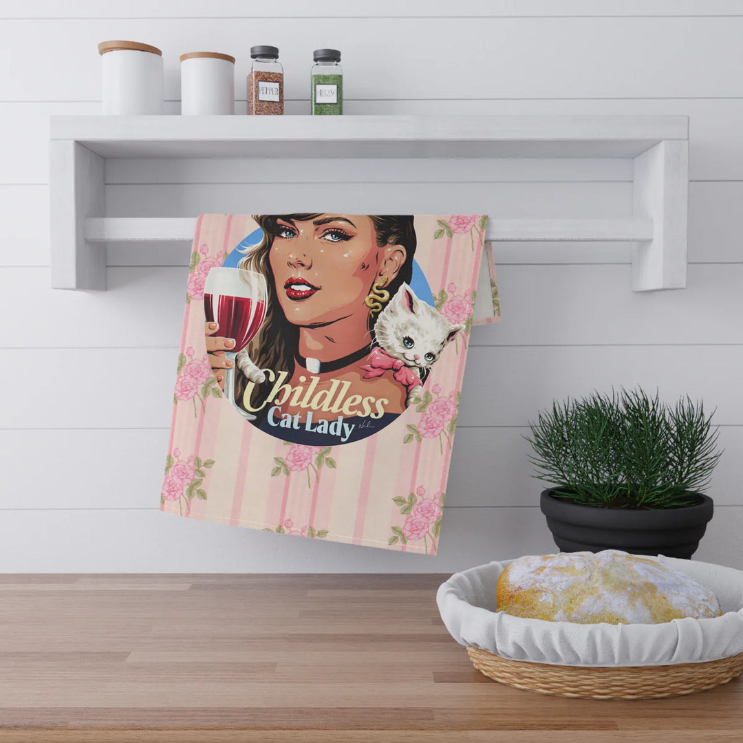 Childless Cat Lady Tea Towel