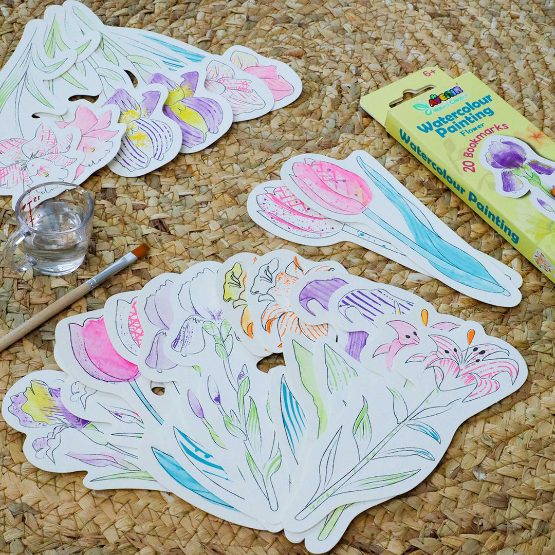 Avenir Flower Paint by Water Bookmarks