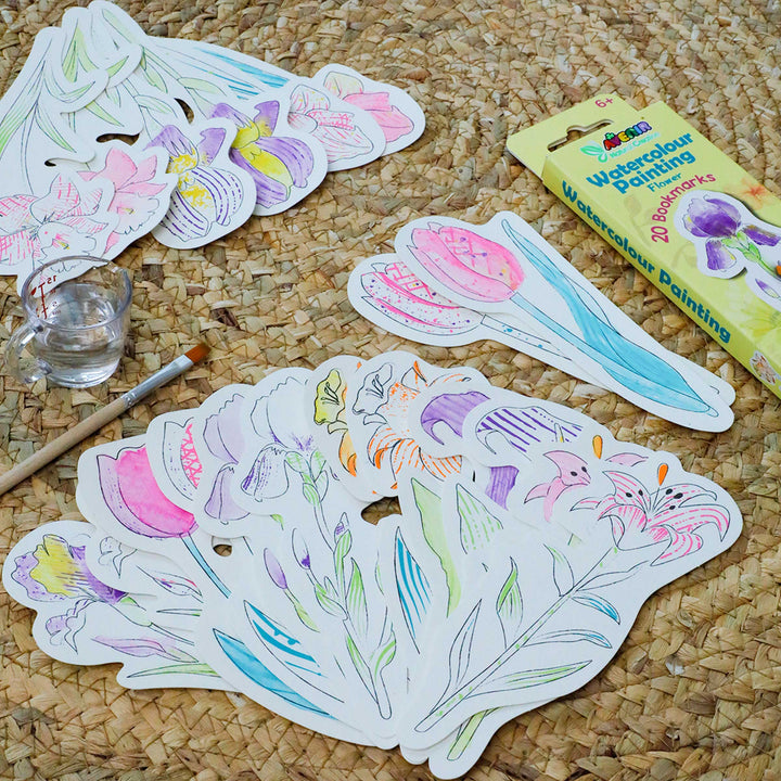 Avenir Flower Paint by Water Bookmarks