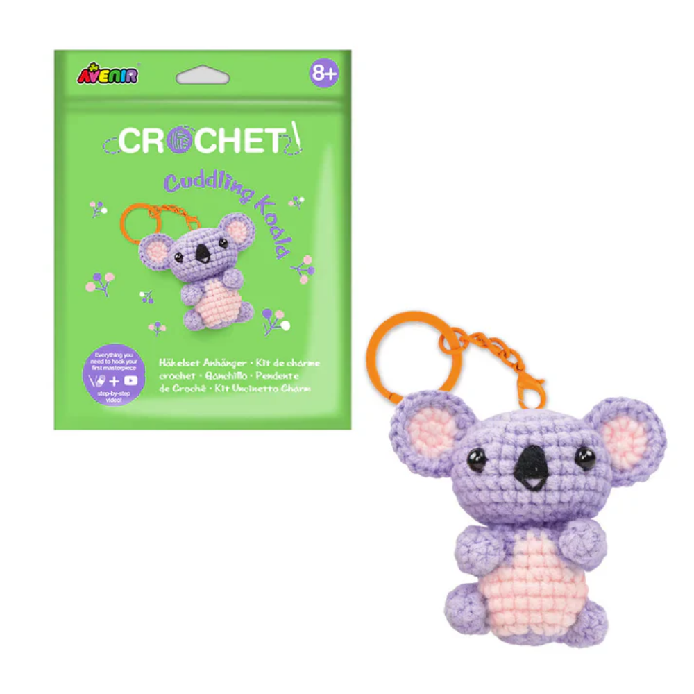 Cuddling Koala Crochet Keychain