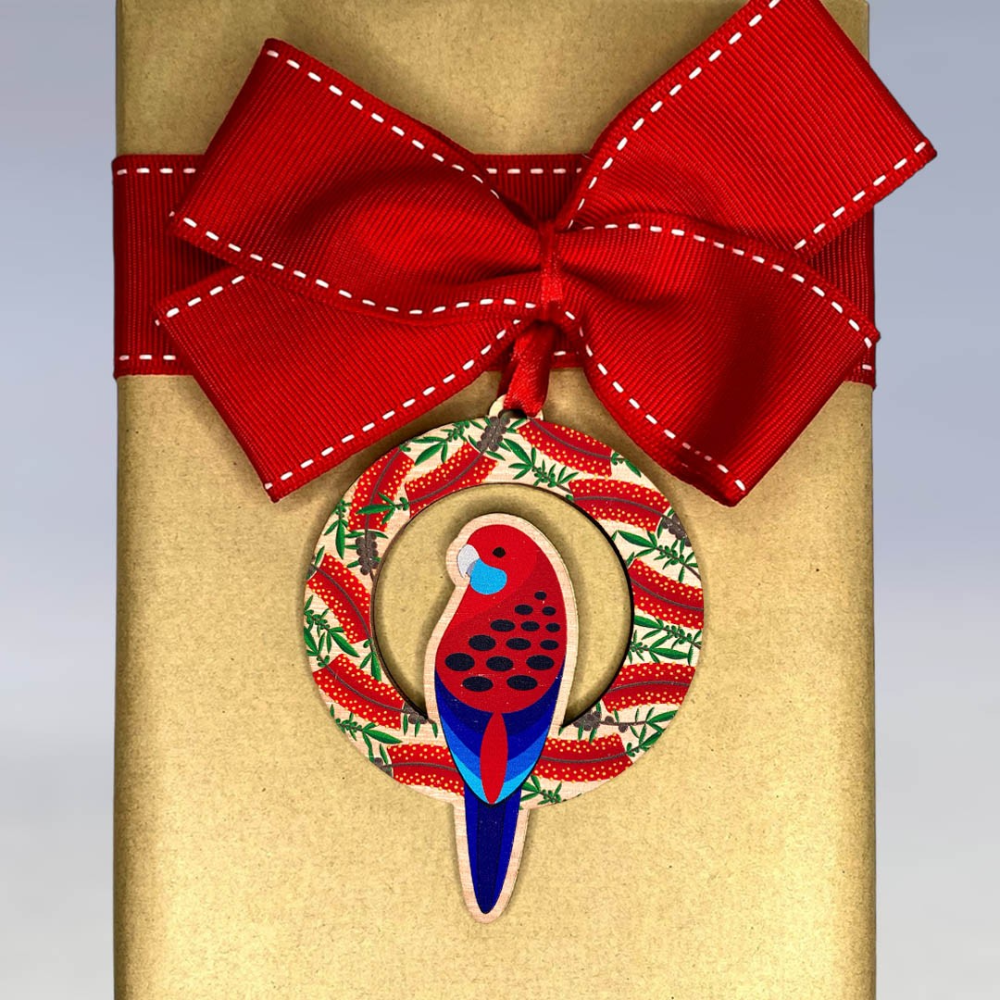 Crimson Rosella Bird Decoration