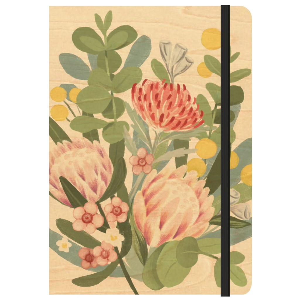 Native Posy A5 Wood Journal - Greenigo