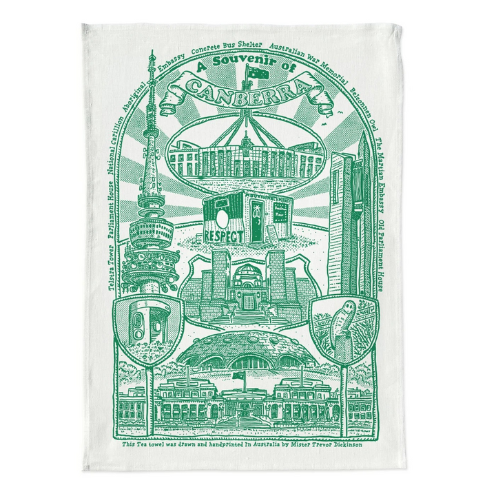 A Souvenir of Canberra Tea Towel