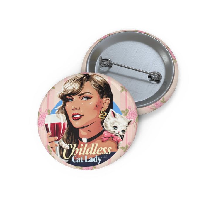 Childless Cat Lady Button Badge