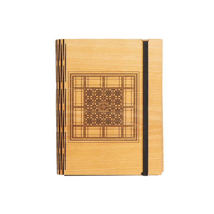 Old Parliament House Wooden Etched Notebook A6 - Centered