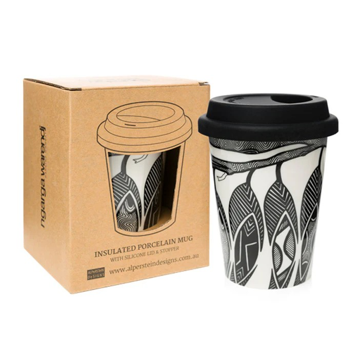 Dancing Wombat Insulated Porcelain Mug