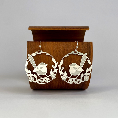 Fairy Wren Hook Earrings