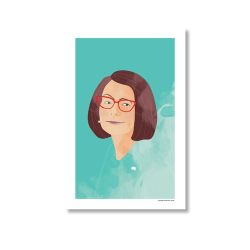 Julia Gillard Portrait Tea Towel