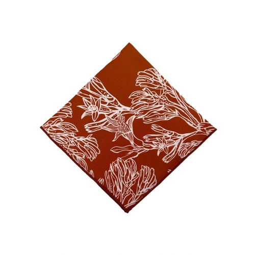 Peggy and Finn Kangaroo Paw Burnt Orange Pocket Square