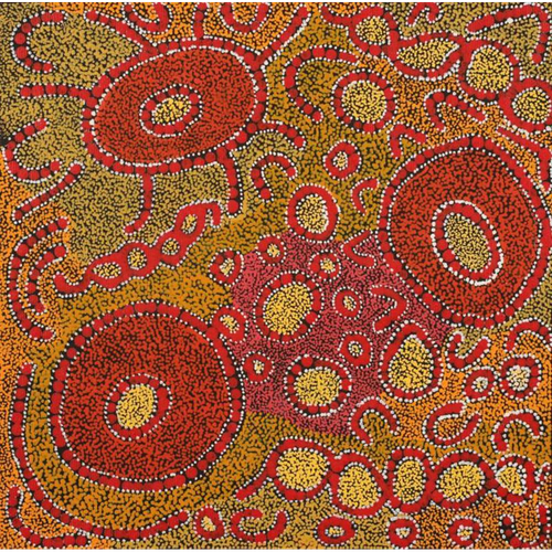 Painting Margarina Napanangka Miller/Lukarrara Jukurrpa/Desert Fringe-Rush Seed