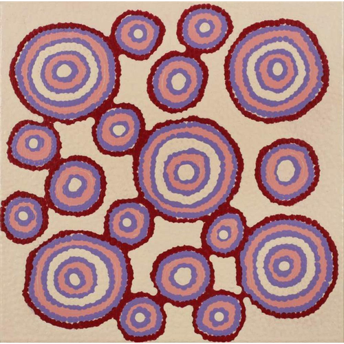 Painting Sheila Nungarrrayi Sims/Mina Mina Jukurrpa/Mina Mina Dreaming