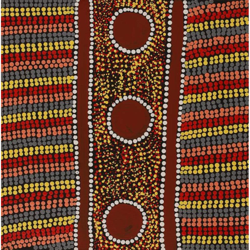 Painting Lorraine Napangardi Wheeler/Lukarrara Jukurrpa/Desert fringe-rush Seed