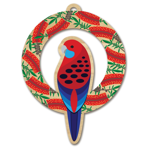 Crimson Rosella Bird Decoration