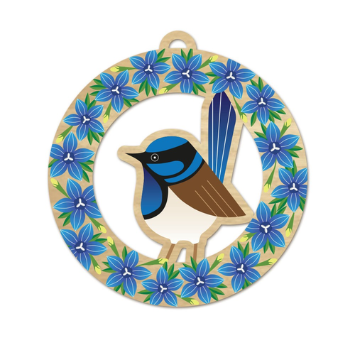 Blue Wren Bird Decoration