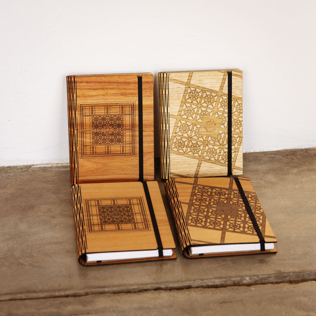 Old Parliament House Wooden Etched Notebook A6 - Centered