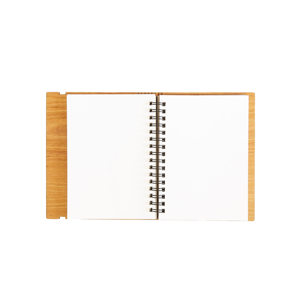 Old Parliament House Wooden Etched Notebook A6 - Angled