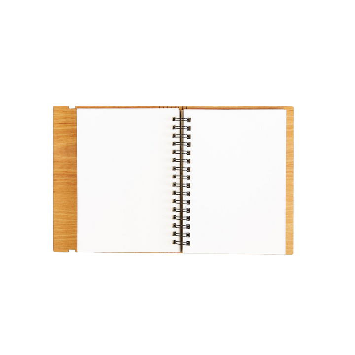 Old Parliament House Wooden Etched Notebook A6 - Angled