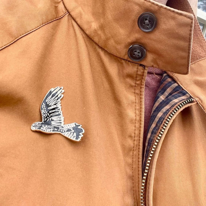 Red-tailed Black Cockatoo in Flight - Lapel Pin