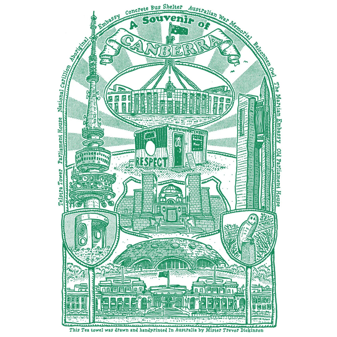 A Souvenir of Canberra Tea Towel