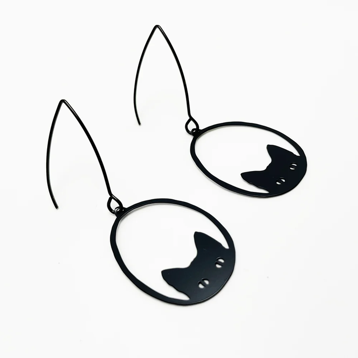 Black Cat Earrings Mini