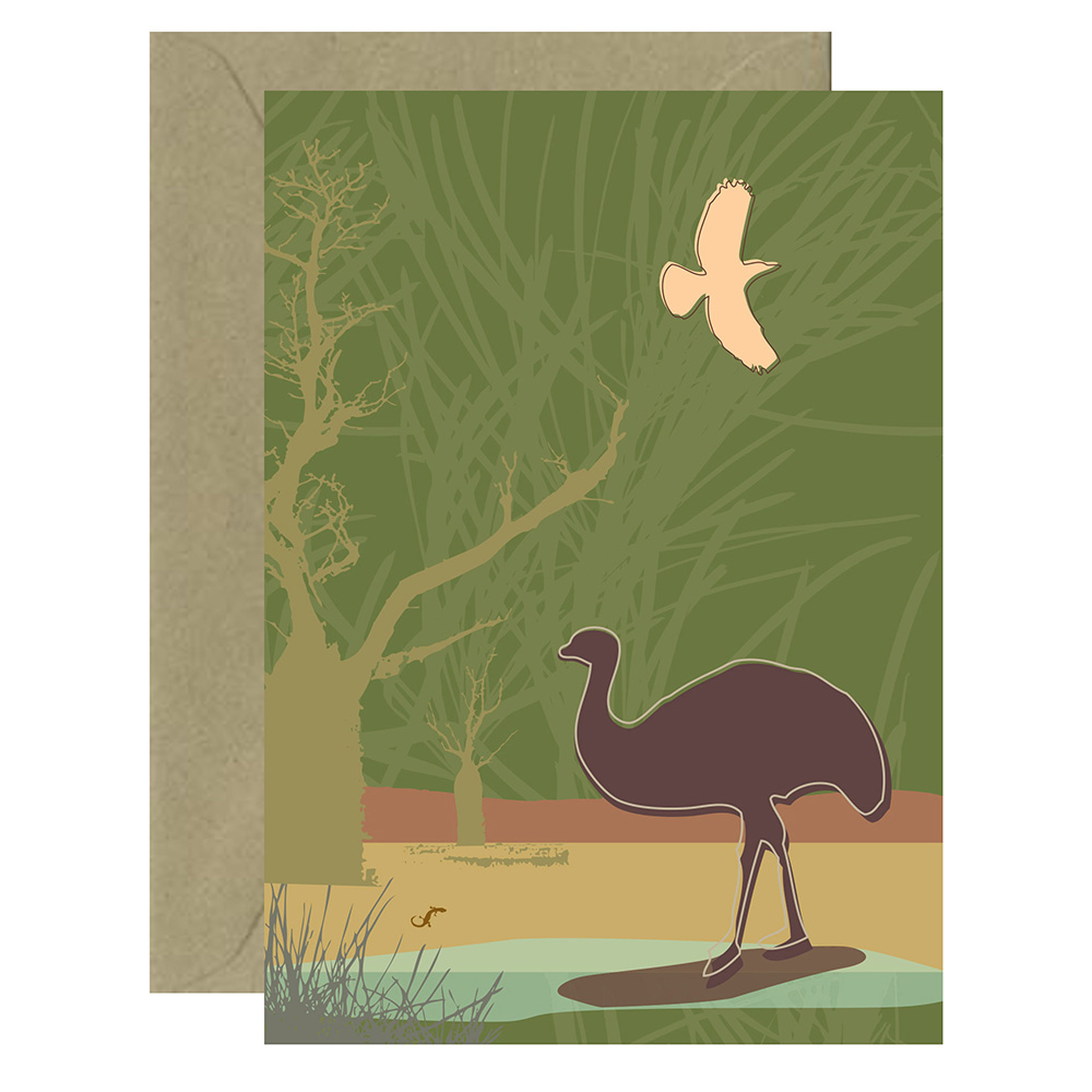 Outback Emu Greeting Card