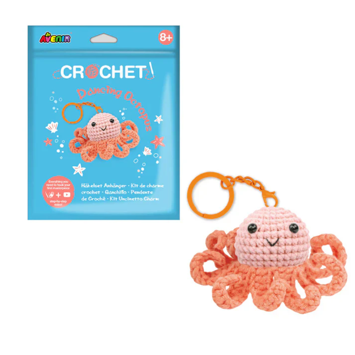 Dancing Octopus Crochet Keychain