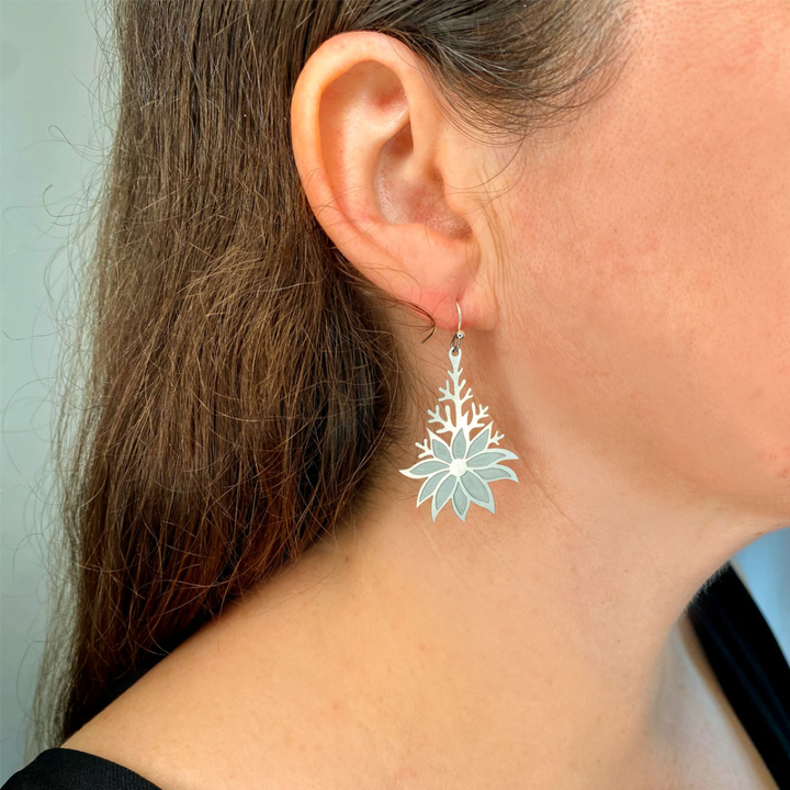 Flannel Flower Hook Earring