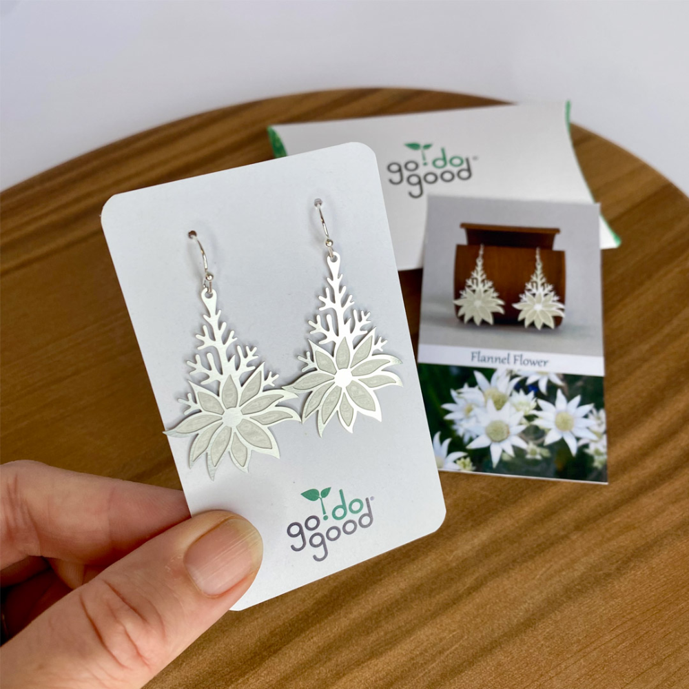 Flannel Flower Hook Earring