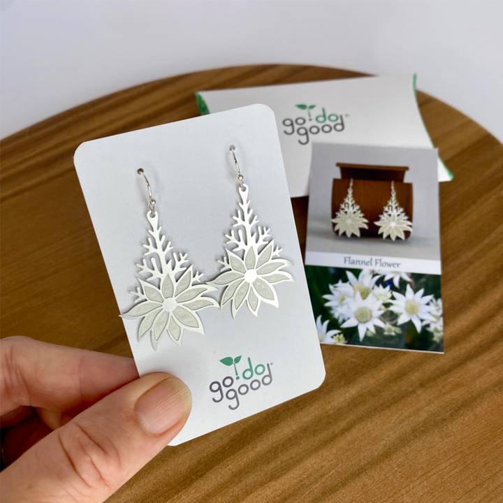 Flannel Flower Hook Earring