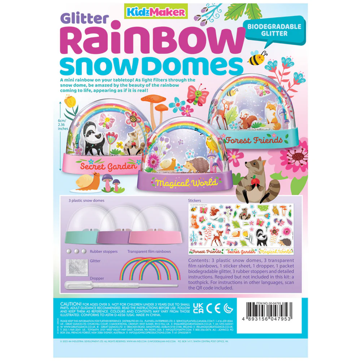 4M Mini Glitter Rainbow Water Domes