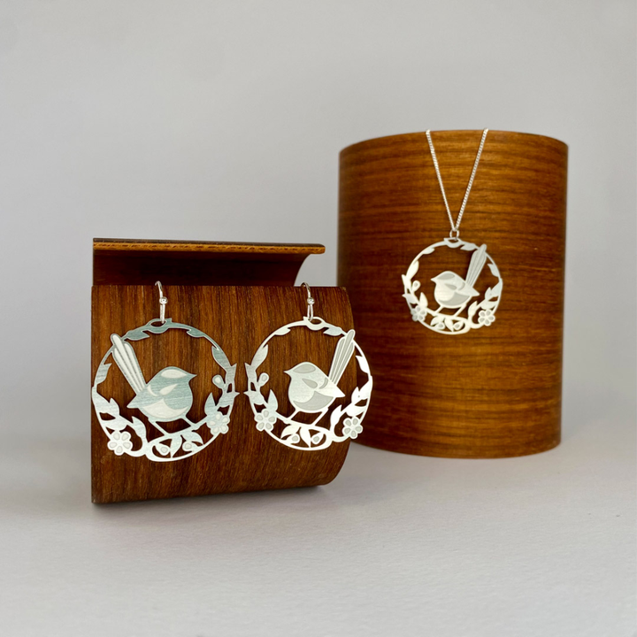 Fairy Wren Hook Earrings