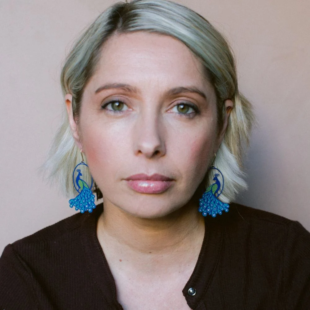 Peacock Earrings in Blues